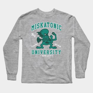 Miskatonic University Cthulhu Mascot - Creepy Cute Vintage Distressed Lovecraft Long Sleeve T-Shirt